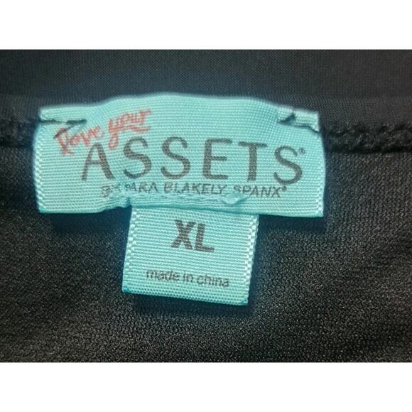 Assets Spanx 1-PC Skirted Swimsuit/Halter Dress XL Black Tummy Control Modest - Picture 7 of 9